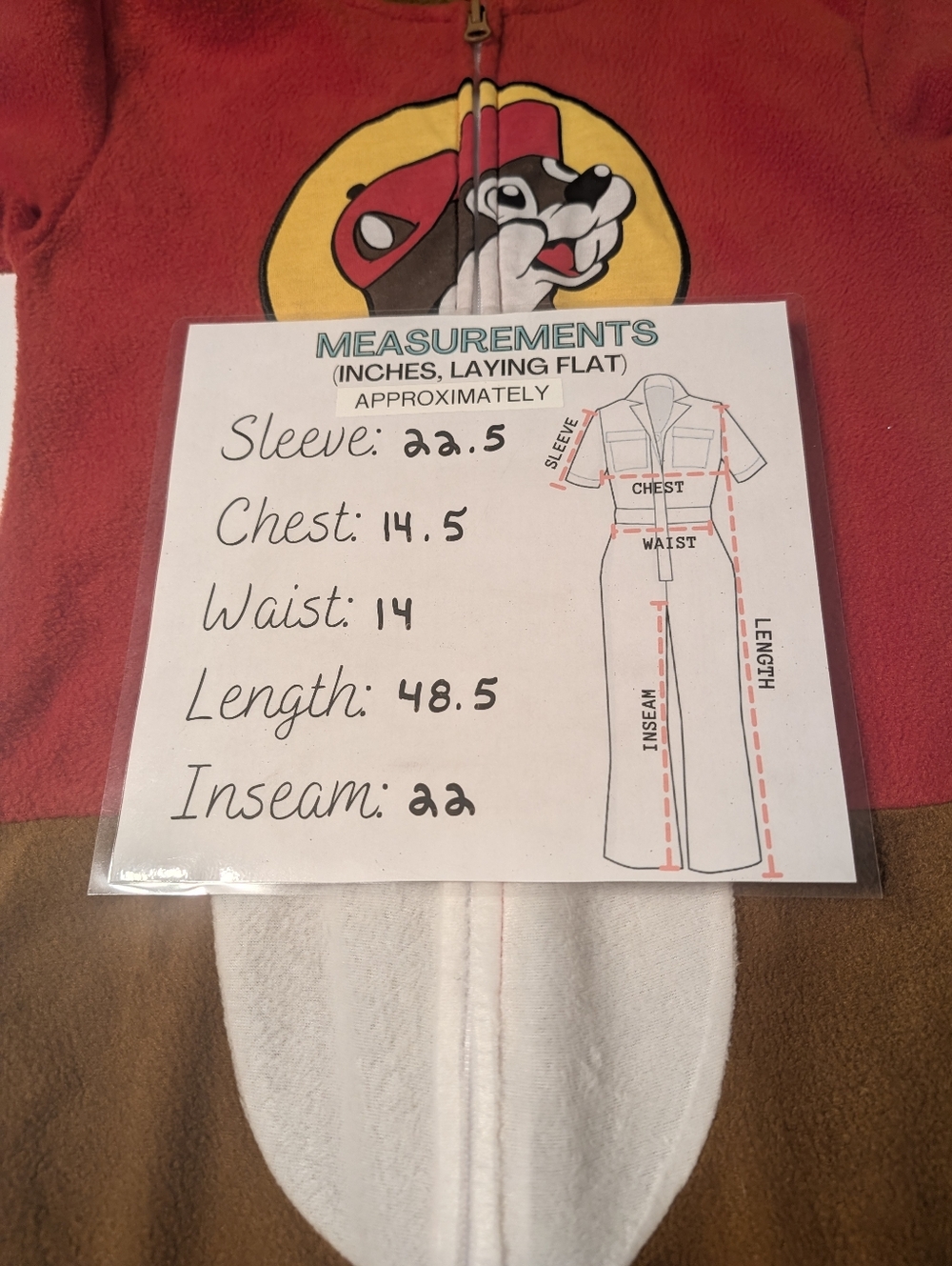 Buc-ees Beaver Character One Piece Hooded Pajama Costume Size Youth XS/S - Picture 6 of 6